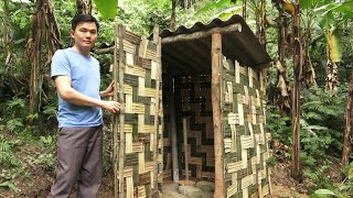 How to build a bamboo house for toilet in the forest. Green forest life