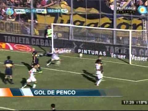 Gol de Sebastián Penco. San Martín 6 Boca 1. Torneo Final 2013 (Infobae.com)