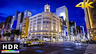 Download the video "【4K HDR】Ginza after the rain, night walk"