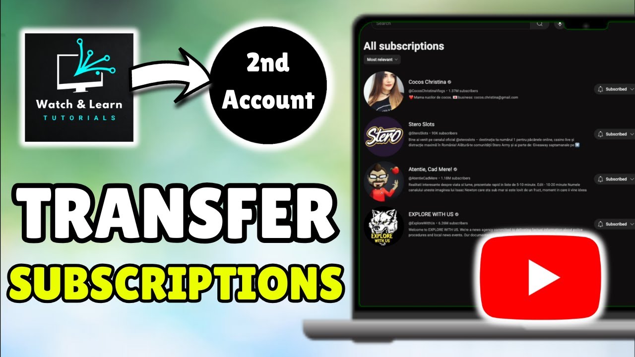 *2026 UPDATED* How to Move/Transfer YouTube Subscriptions to Another Account/Channel - Full Tutorial