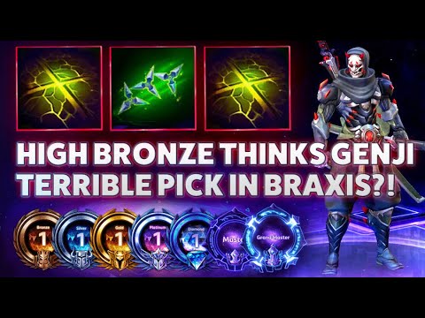 Genji XStrike - HIGH BRONZE THINKS GENJI TERRIBLE PICK IN BRAXIS?! - Bronze 2 Grandmaster S2 2022