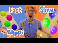 Playground Balls Vs Balloon Race Science Experiments For Kids Blippi Learn Colors And Science