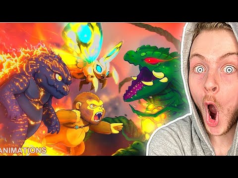 Baby Godzilla, Kong, Mothra vs  Biollante – Animation 7 REACTION