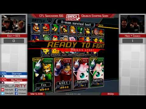 CFL Smackdown 166 Melee - Envy + GCS vs Hbox + Crunch - Doubles