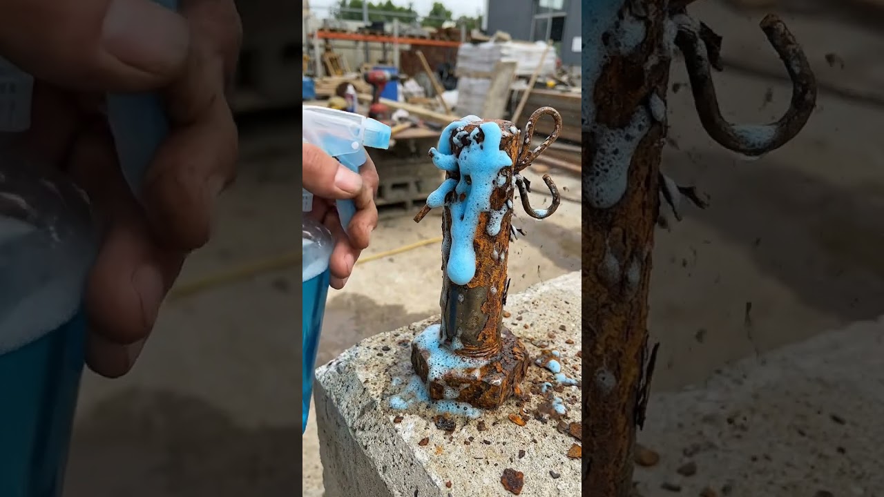 Hand cleaning rusted clevis pin