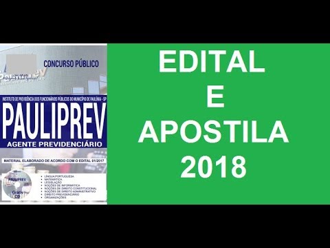 CONCURSO PAULIPREV SP 2018   AGENTE PREVIDENCIÁRIO