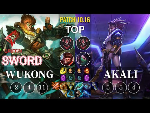 GRF Sword Wukong vs Akali Top - KR Patch 10.16