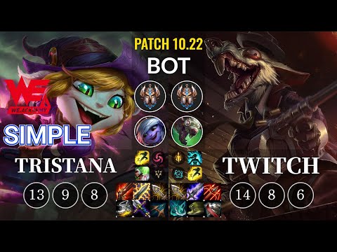WEA Simple Tristana vs Twitch Bot - KR Patch 10.22