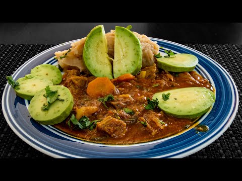 Easy Beef Stew recipe with mashed potatoes. My Ugandan style, with avocado and coriander