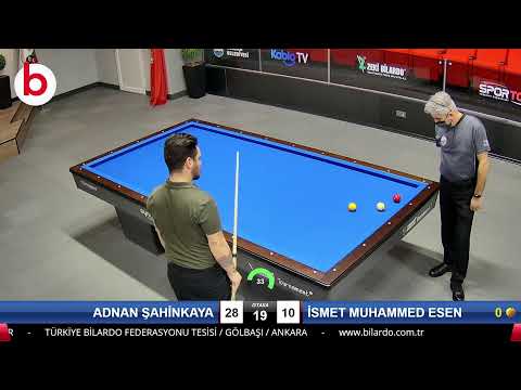 ADNAN ŞAHİNKAYA & İSMET MUHAMMED ESEN Bilardo Maçı - 2022 ERKEKLER 1.ETAP-8.TUR