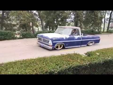 SUPER LOW Ford F100 Tucking 26" Raceline Wheels via Accuair