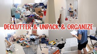 COMPLETE DISASTER GAME ROOM MAKEOVER! UNPACKING, DECLUTTERING & ORGANIZING!