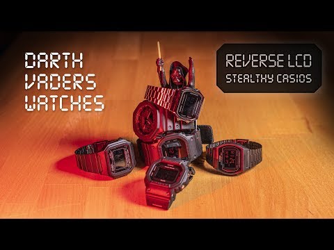 Stealthy Casio's, a cool look with reverse LCD's. Models- GW-B5600BC-1BER, GA-2100-1A1ER + 4 more