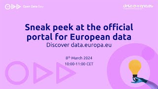 'Discover data.europa.eu: sneak peek at the official portal for Europe