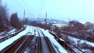 Cab view from EuroCity train. Video na mapě. 