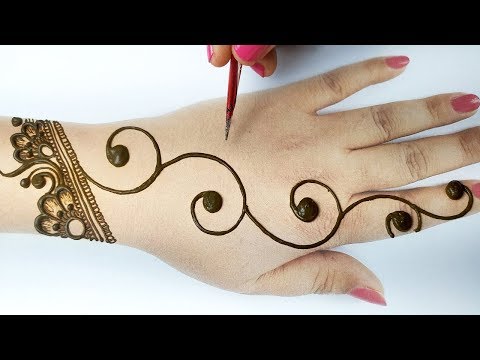 Easy Beautiful Mehndi Design - Stylish Mehndi design for hands step by step -आसान गोल टिक्की मेहँदी