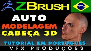 Tutorial Zbrush Português - Auto Modelagem & Pintura Cabeça 3D