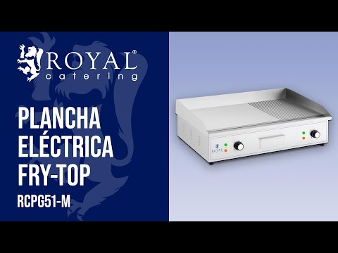 vídeo - Plancha eléctrica fry-top - 727 x 420 mm - ondulada + lisa - 4400 W