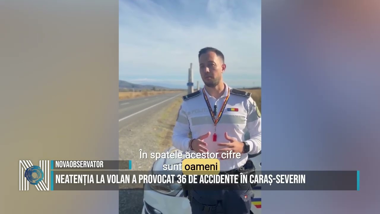 Neatenția la volan a provocat 36 de accidente în Caraș-Severin