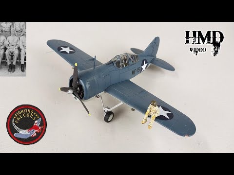 Brewster F2A Buffalo, USMC VMF-221 Fighting Falcons, Midway 1942, Hobby Master HA7007 1:48 Diecast