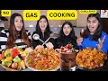 COOKING WITHOUT FIRE | NO GAS COOKING CHALLENGE WITH @DingDongGirls | FOOD CHALLENGE