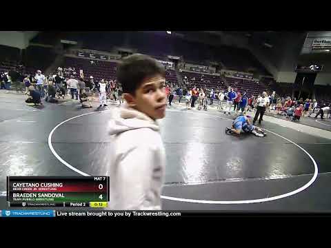 187 Lbs Round 2 - Braeden Sandoval, Team Pueblo Wrestling Vs Cayetano Cushing, Bear Creek Jr. Wres
