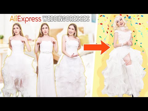 Transforming 3 CHEAP Wedding Dresses Into One GLAM...