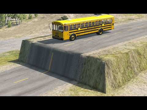 CARS VS UNFINISHED ROAD BEAMNG.DRIVE 4K