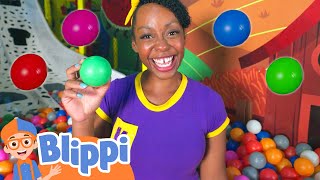 Meekah Learns Rainbow Colors at the Indoor Playground | Blippi - Learn Colors and Science