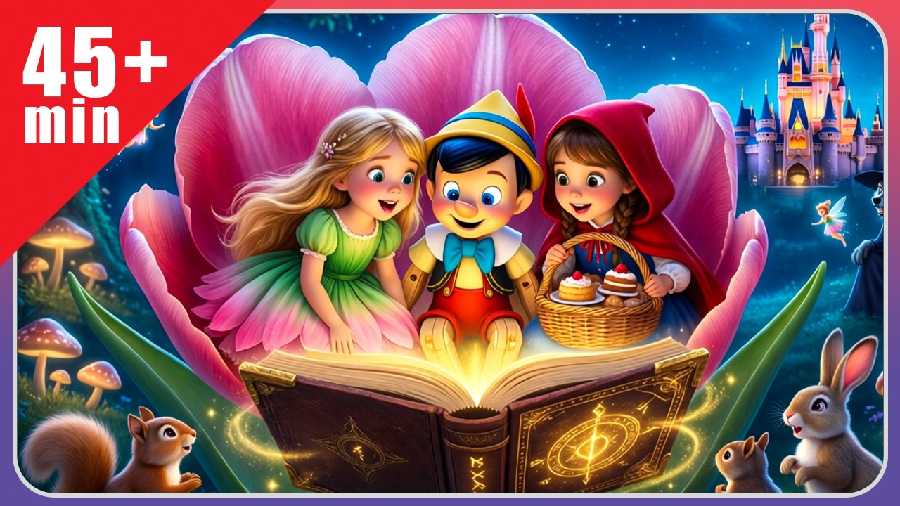 Bedtime Fairy Tales Compilation ✨ 45-Min | Pinocchio, Thumbelina, Little Red Riding Hood