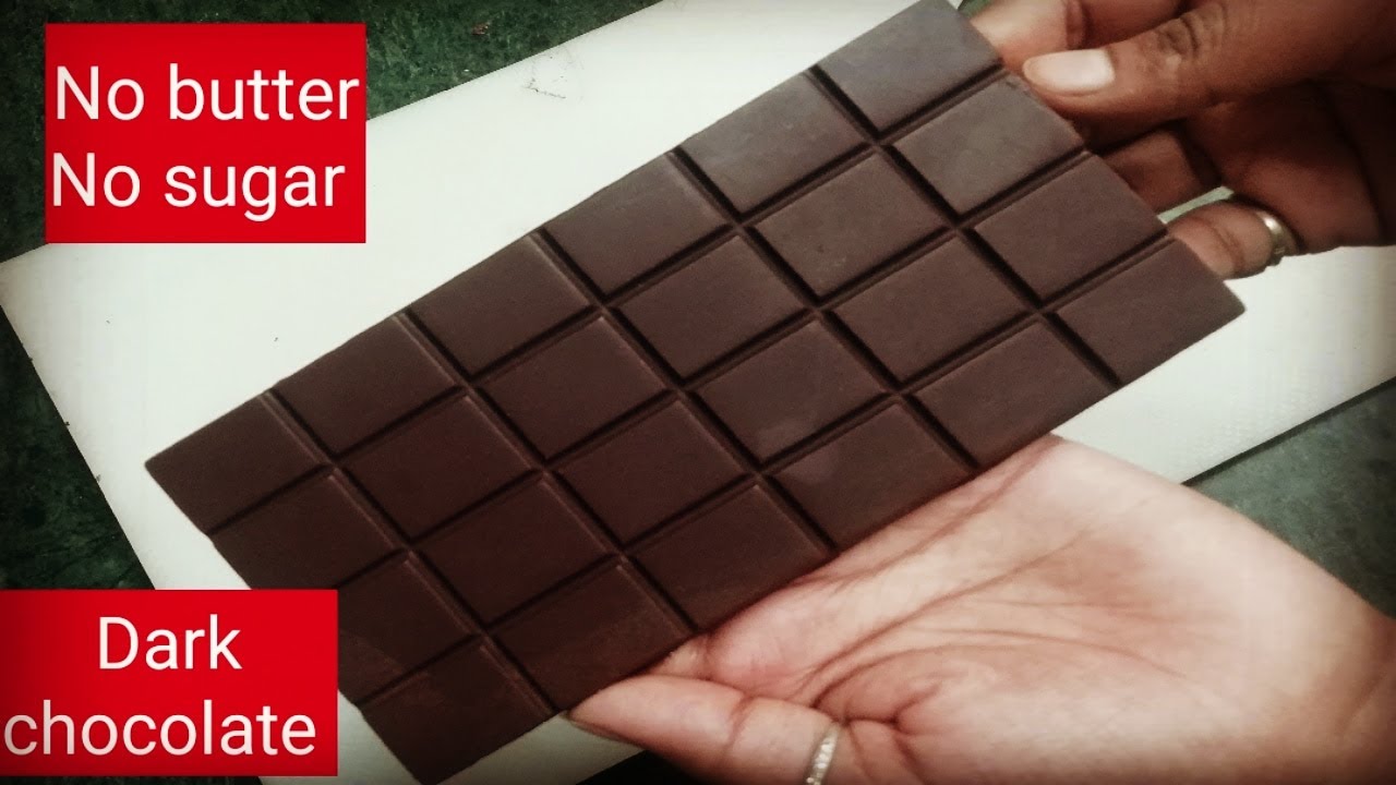 Homemade dark chocolate ||Dark chocolate Recipe||3 Ingredient dark chocolate ||No sugar ||