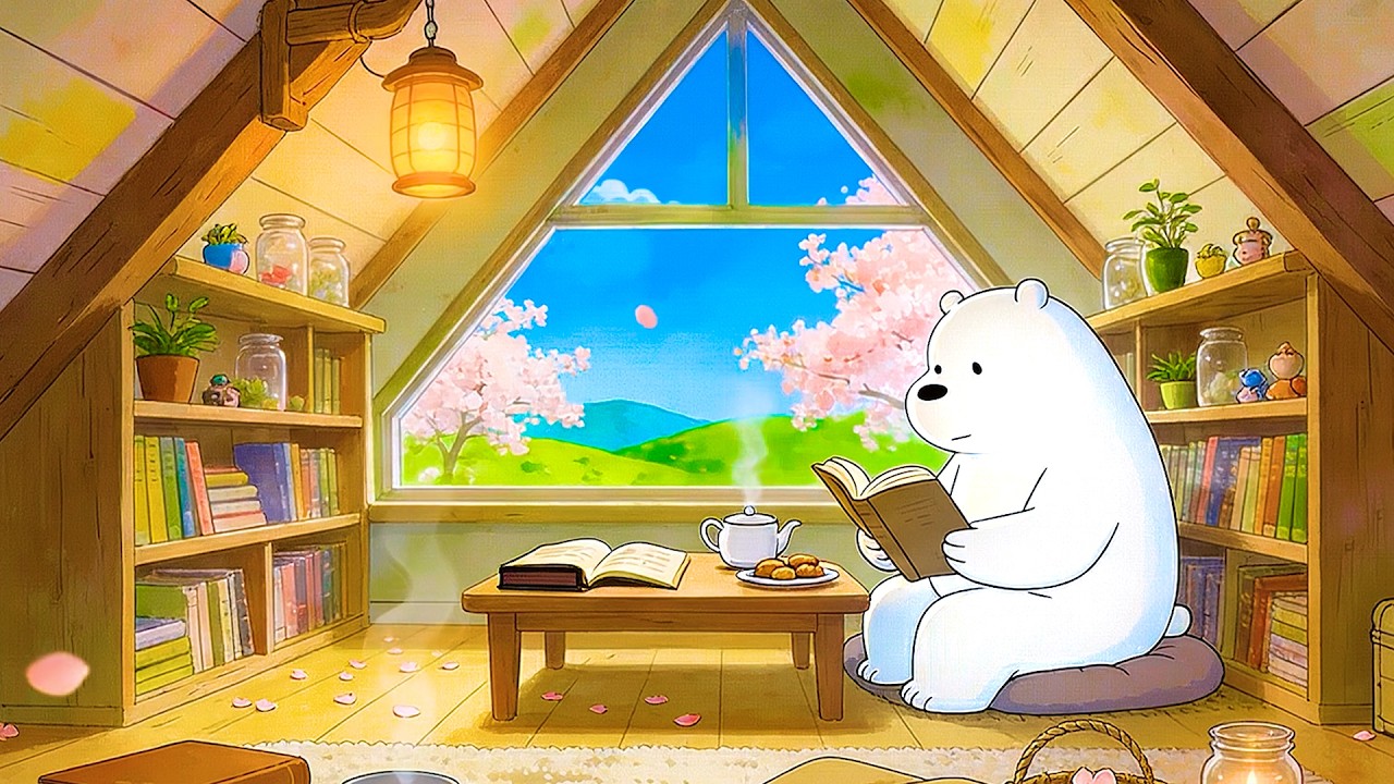 Ice Bear’s Sunlit Reading Room 📖🌄 Cozy Nature Lofi Mix | Study, Focus & Deep Calm