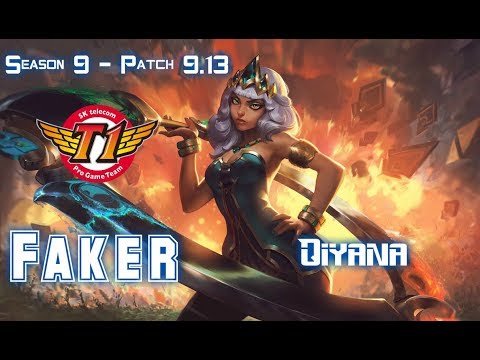 SKT T1 Faker QIYANA vs FIZZ Mid - Patch 9.13 KR Ranked