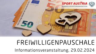 Infoveranstaltung Freiwilligenpauschale