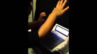 Me teaching my son how to use the MPC renaissance