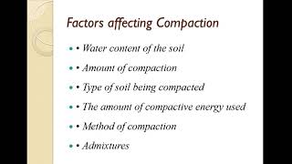 Factors affecting compaction