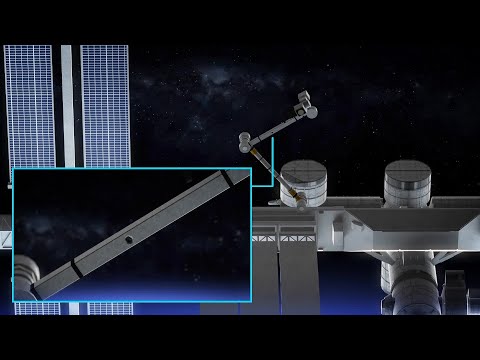 Super-fast space junk punches hole through space station