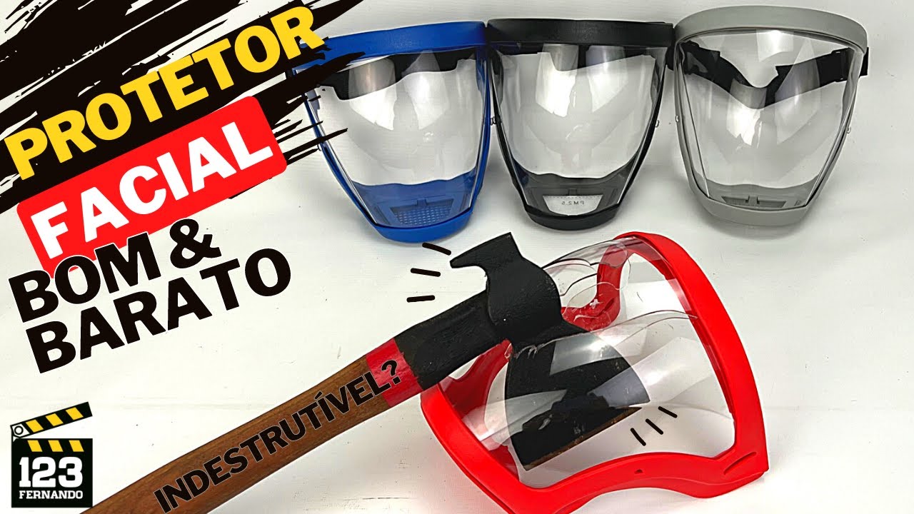 PROTETOR FACIAL COM FILTRO DE AR, A FAMOSA ''MÁSCARA INDESTRUTÍVEL''  ANTI EMBAÇANTE FACE SHIELD