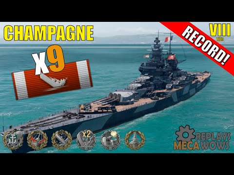 RECORD!! Champagne 9 Kills & 137k Damage | World of Warships Gameplay