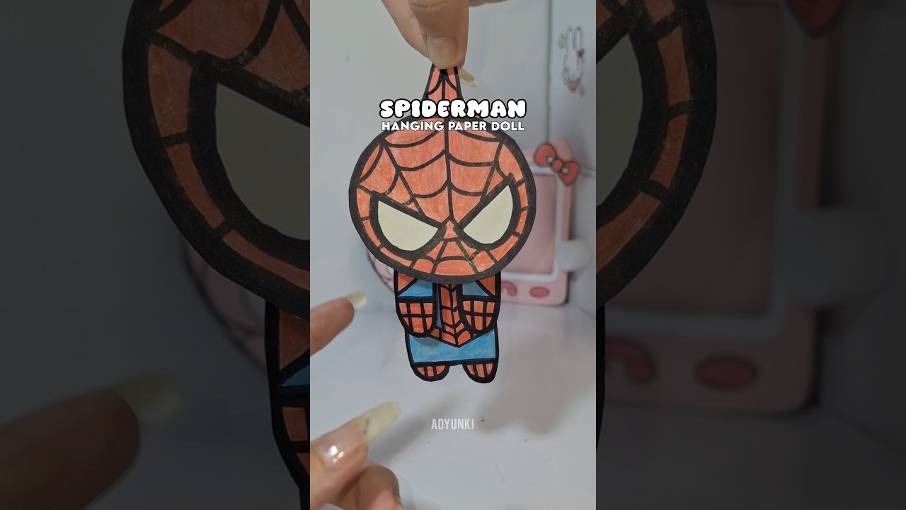 homem aranha hanging paper doll #art #diy #aestheic #tutorial #shorts #cute
