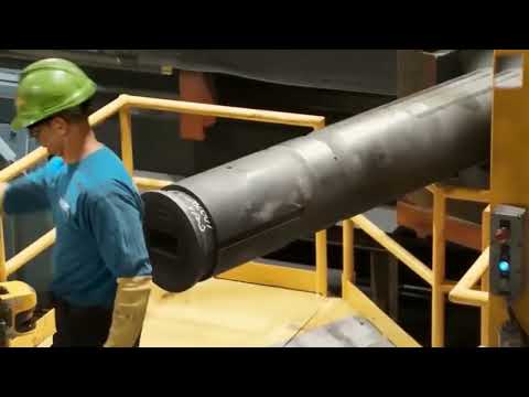 aluminum big diameter pipe s produce and cooling to temper.