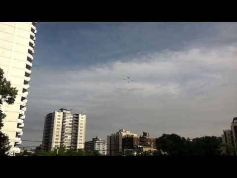 WW2 Planes fly by in formation