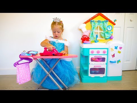 Принцесса золушка КАК МАМА для кукол пупсиков Princess Cinderella Cleaning Up from baby dolls