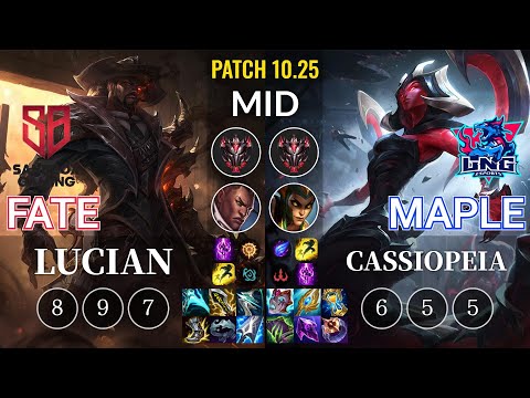 SB FATE Lucian vs LNG Maple Cassiopeia Mid - KR Patch 10.25
