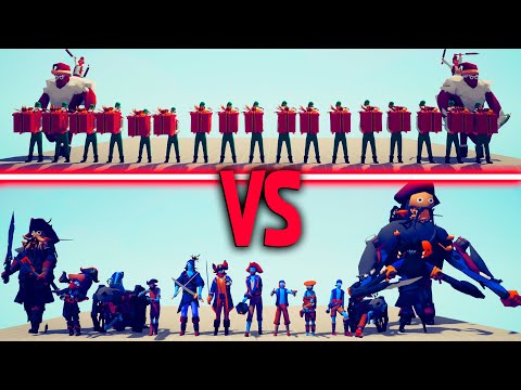 MEGA PIRATE TEAM vs PRESENT ELF TEAM | TABS - Totally Accurate Battle Simulator