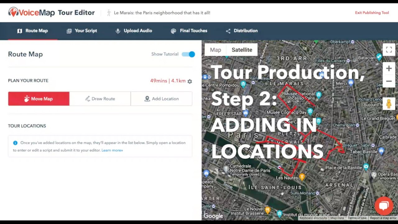 Tour Production, Step 2: Adding in locations