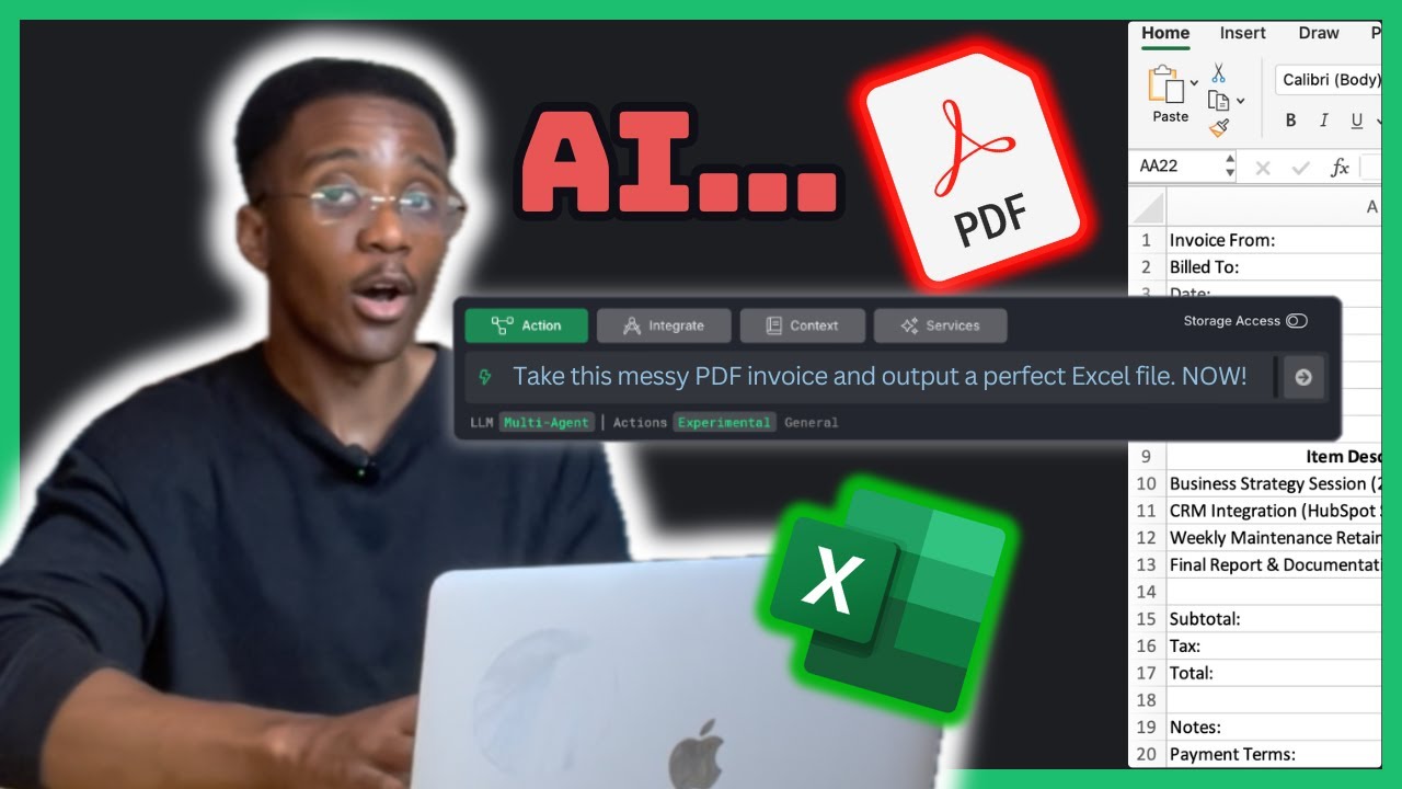 Turn PDF Invoices into Excel Sheets in Seconds (Easy Step-by-Step AI Tutorial)