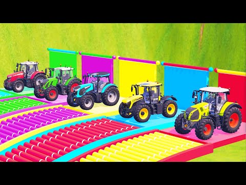 LOAD AND TRANSPORT GIANT STRAWBERRY  WITH JOHN DEERE VS VALTRA VS CLAAS TRACTORS - FS 22