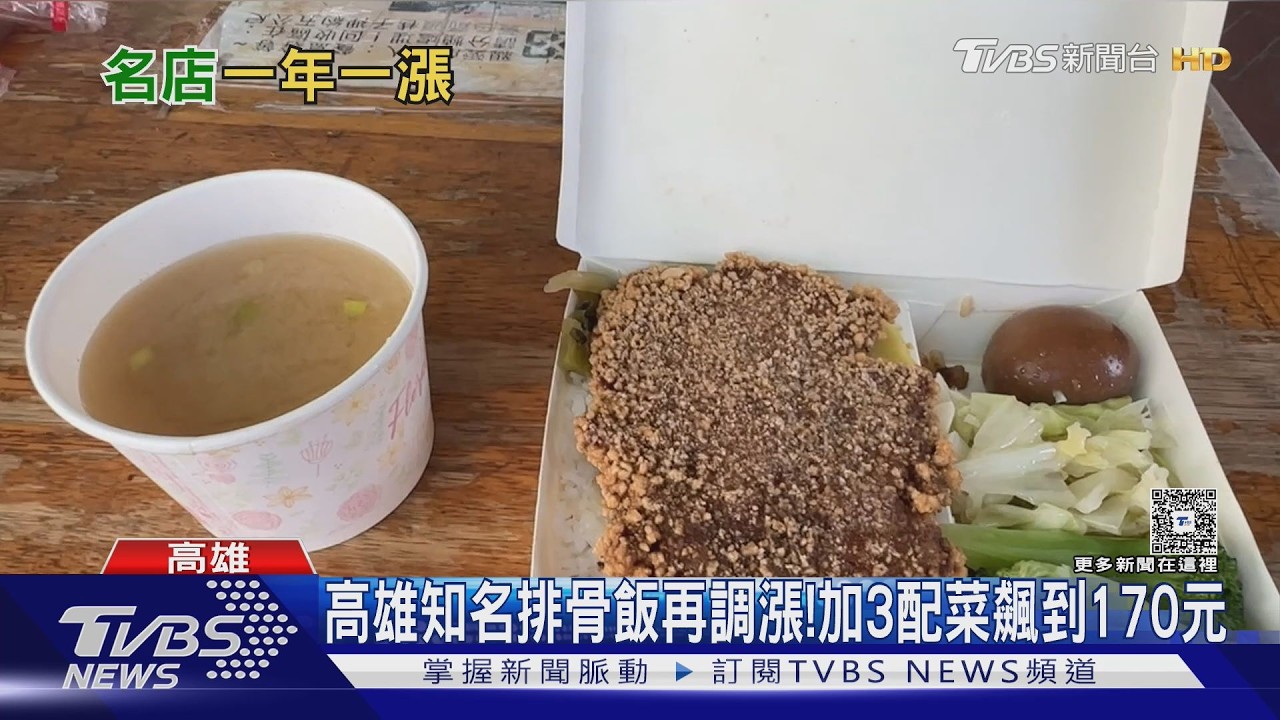影音/高雄阿英排骨飯再調漲! 8月起漲5元 加3菜飆到170元