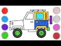 How To Draw A Jeep Drawing Kaise Banate Hain Easy Drawing And Coloring For Kids